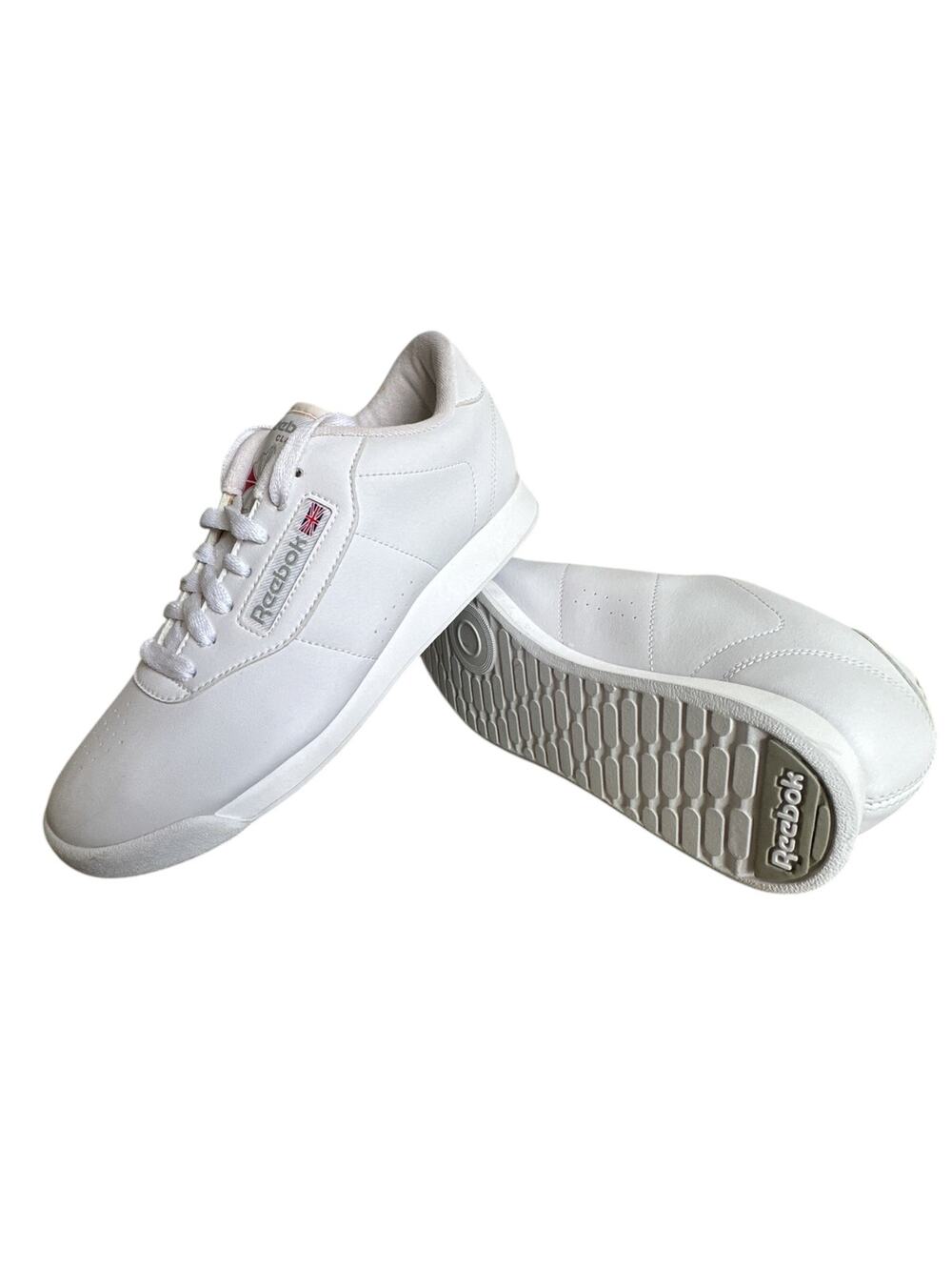 Reebok Princess Women's Sneakers Size 7 Wide White Classic Leather Retro Tennis